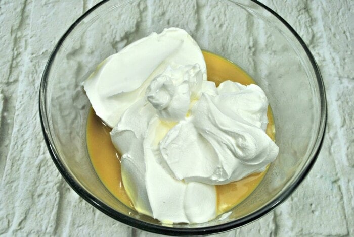 whipped cream in a bowl